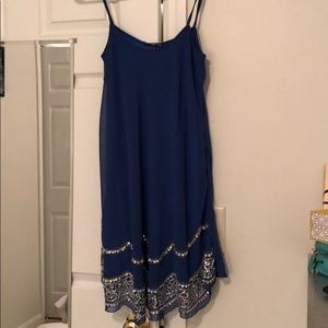 blue sequin dress